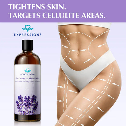 Revitalize Your Skin with EXPRESSIONS Naturals Cellulite Massage Oil - 15-Day Body Contouring Treatment for a Smoother, More Youthful Appearance - 200G Unisex Formula for All Skin Types
